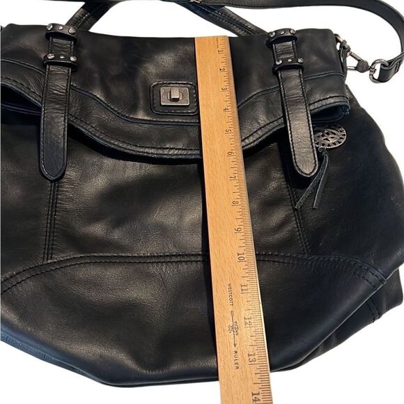 The Sak Sycamore Black Leather Messenger Tote Crossbody - Picture 11 of 12